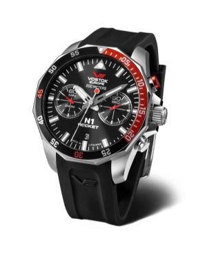 Vyriškas Diver Kvarcinis Rodyklinis Watch Chronograph VOSTOK EUROPE 6S21-225A707Sil Juodas Dial 46mm
