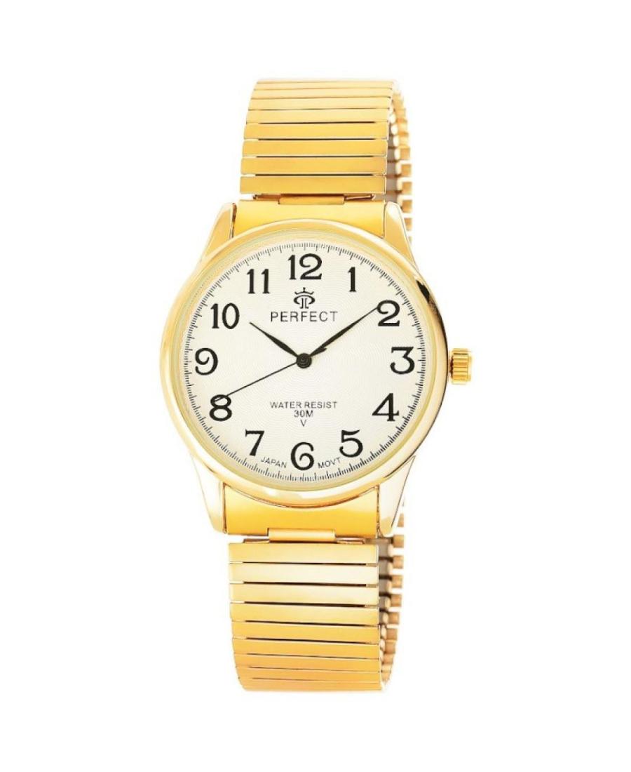 Women Klassisch Quartz Analog Watch PERFECT X421-01/YELLOW Weiß Dial 38mm