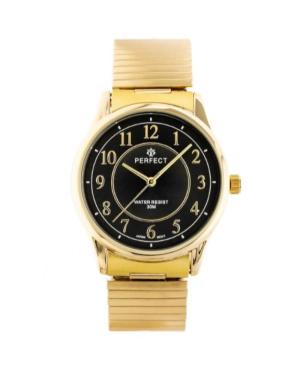Mężczyźni klasyczny kwarcowy analogowe Zegarek PERFECT X409-05/YELLOW/BLACK Czarny Wybierz 40mm