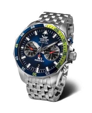 Mężczyźni Diver kwarcowy analogowe Zegarek Chronograf VOSTOK EUROPE 6S21-225A708Br Niebieska Wybierz 46mm