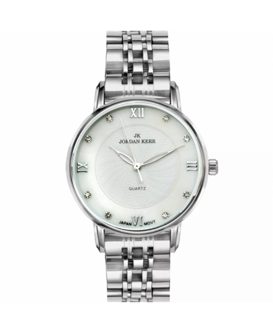 Women Fashion Classic Quartz Analog Watch JORDAN KERR I2038/IPS/INDEX Mother of Pearl Dial 34mm