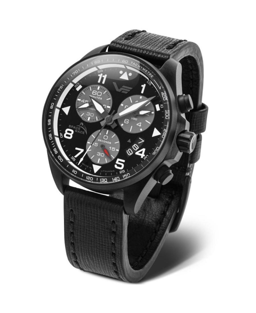 Vyriškas Diver Kvarcinis Rodyklinis Watch Chronograph VOSTOK EUROPE 6S30-325C744 Juodas Dial 46mm
