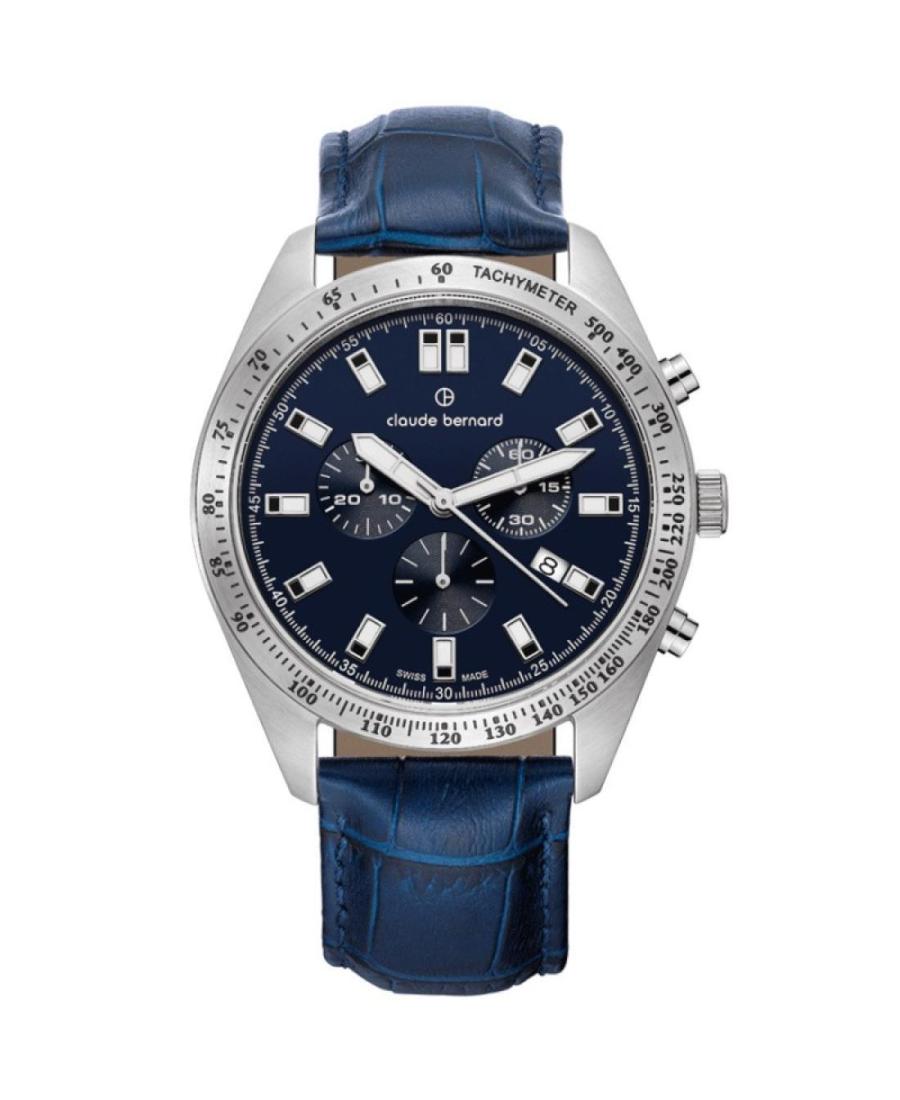 Men Klassisch Swiss Quartz Analog Watch Chronograph CLAUDE BERNARD 10247 3C BUIN Blau Dial 44mm