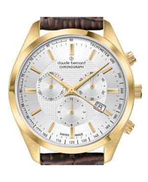 Men Classic Swiss Quartz Analog Watch Chronograph CLAUDE BERNARD 10246 37J AID White Dial 42mm image 3