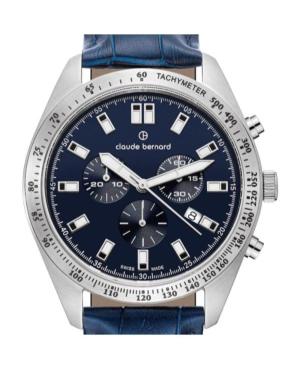 Men Klassisch Swiss Quartz Analog Watch Chronograph CLAUDE BERNARD 10247 3C BUIN Blau Dial 44mm image 3