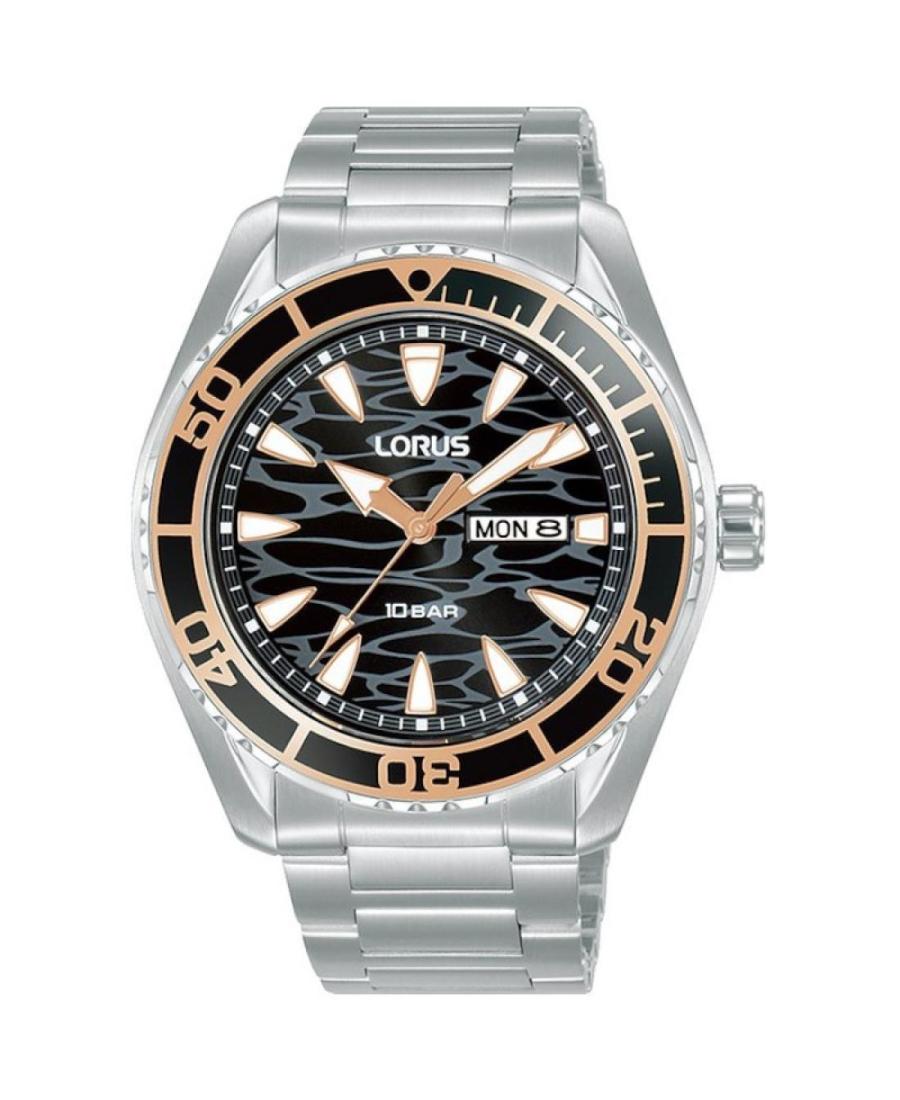 Men Sports Japan Quartz Analog Watch LORUS RH387AX-9 Schwarz Dial 43mm
