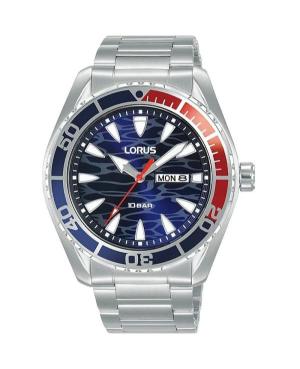 Men Sports Japan Quartz Analog Watch LORUS RH383AX-9 Blau Dial 43mm