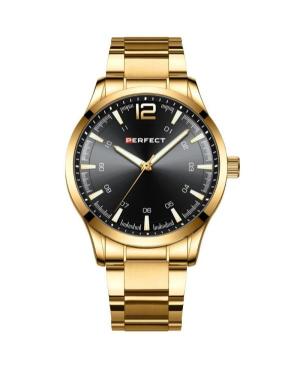 Men Classic Quartz Analog Watch PERFECT M115-04 Black Dial 44mm