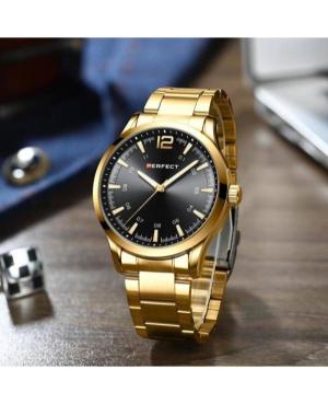 Men Classic Quartz Analog Watch PERFECT M115-04 Black Dial 44mm image 1