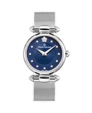 Women Classic Swiss Quartz Analog Watch CLAUDE BERNARD 20500 3 BUIFN2 Blue Dial 28mm