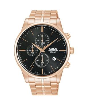 Men Klassisch Japan Quartz Analog Watch Chronograph LORUS RM366JX-9 Schwarz Dial 43mm