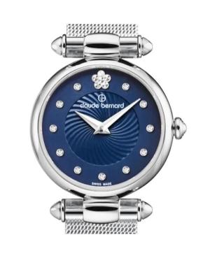 Women Classic Swiss Quartz Analog Watch CLAUDE BERNARD 20500 3 BUIFN2 Blue Dial 28mm image 5