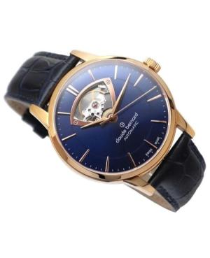Men Classic Luxury Swiss Automatic Analog Watch Skeleton CLAUDE BERNARD 85017 37R BUIR3 Blue Dial 40.5mm image 3