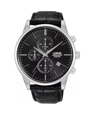 Men Sports Klassisch Japan Quartz Analog Watch Chronograph LORUS RM367JX-9 Schwarz Dial 43mm