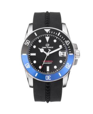 Men Sports Diver Swiss Quartz Analog Watch TIME FORCE TF5038M-01 Černá Dial 44mm