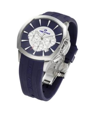 Men Sports Swiss Quartz Analog Watch Chronograph TIME FORCE TF5029M-03 Silver Dial 45mm image 3