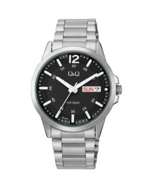 Vyriškas Klasikinis Japoniškas Kvarcinis Rodyklinis Watch Q&Q A36A-004PY Juodas Dial 42mm