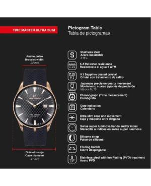 Men Sports Swiss Quartz Analog Watch TIME FORCE TF5041MRN-01 Černá Dial 41mm image 2