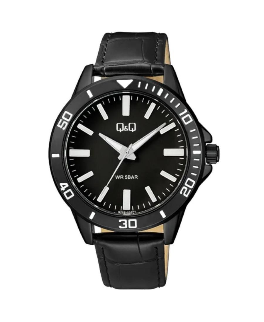 Men Classic Japan Quartz Analog Watch Q&Q Q28B-008PY Black Dial 44mm