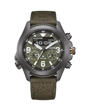Mężczyźni sportowy Funkcjonalny Diver Japonia bateria słoneczna cyfrowe Zegarek Budzik CITIZEN JV1005-02W Zielony Wybierz 44mm image 1