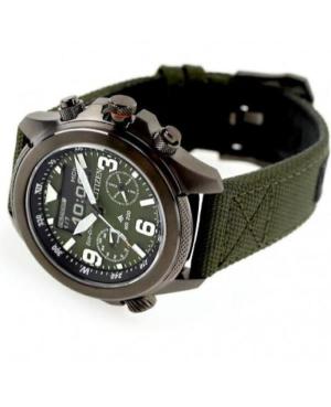 Mężczyźni sportowy Funkcjonalny Diver Japonia bateria słoneczna cyfrowe Zegarek Budzik CITIZEN JV1005-02W Zielony Wybierz 44mm image 3