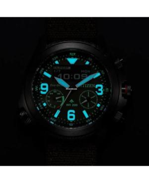 Mężczyźni sportowy Funkcjonalny Diver Japonia bateria słoneczna cyfrowe Zegarek Budzik CITIZEN JV1005-02W Zielony Wybierz 44mm image 6