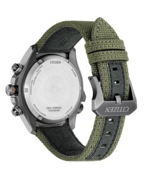 Mężczyźni sportowy Funkcjonalny Diver Japonia bateria słoneczna cyfrowe Zegarek Budzik CITIZEN JV1005-02W Zielony Wybierz 44mm image 8
