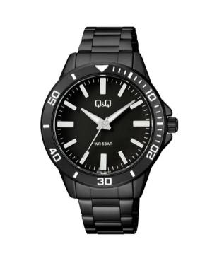 Men Klassisch Japan Quartz Analog Watch Q&Q Q28B-004PY Schwarz Dial 44mm