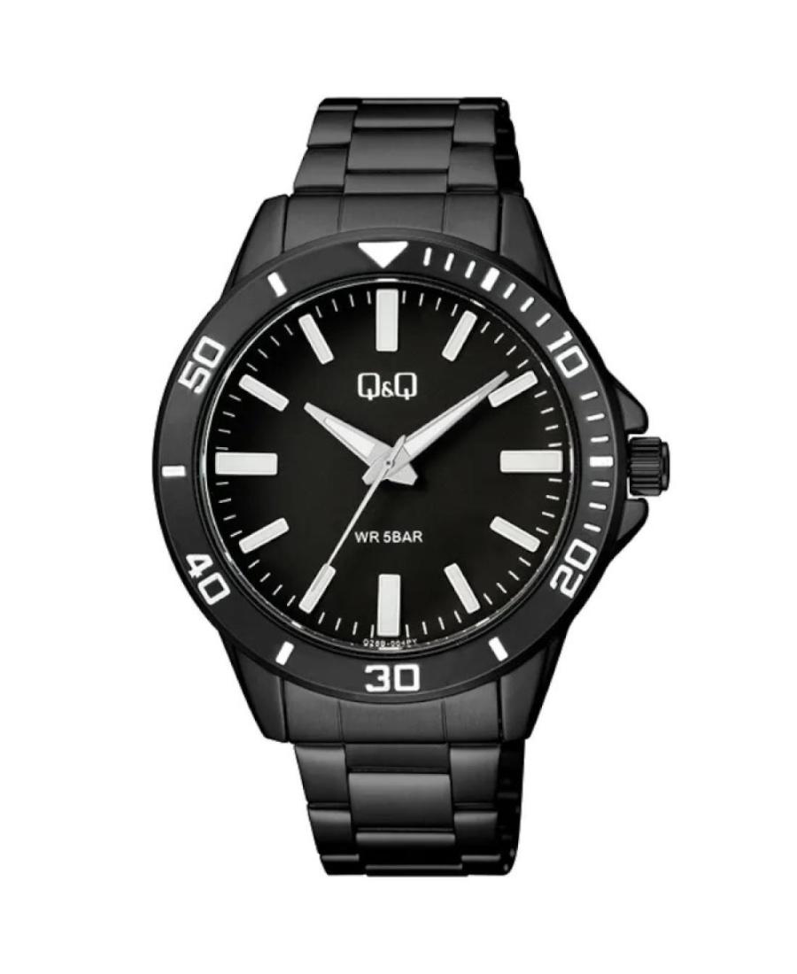 Men Klassisch Japan Quartz Analog Watch Q&Q Q28B-004PY Schwarz Dial 44mm