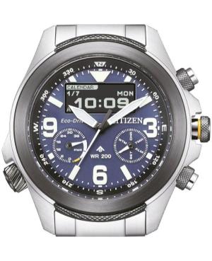 Men Sports Functional Diver Japan Eco-Drive Digital Watch Alarm CITIZEN JV1006-51L Blue Dial 44mm image 9
