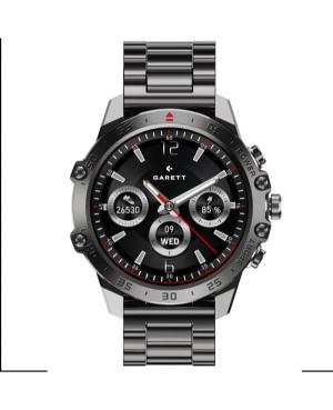 Mężczyźni sportowy Moda Funkcjonalny Smart Zegarek kwarcowy cyfrowe Zegarek GARETT V14 Black steel Czarny Wybierz 47mm