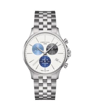 Men Classic Luxury Swiss Quartz Analog Watch Chronograph CERTINA C045.417.44.011.00 White Dial 41mm