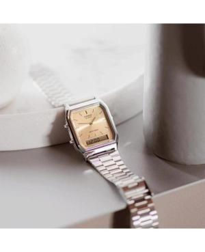Women Japan Quartz Analog Watch Alarm CASIO AQ-230A-4AMQYES Pink Dial 28mm image 3