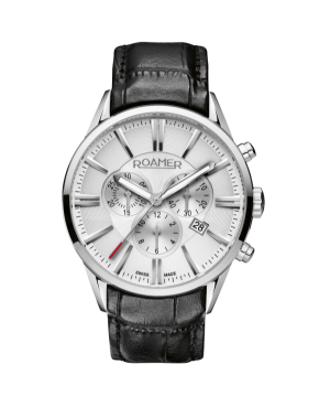 Men Fashion Swiss Quartz Watch ROAMER 508837 41 15 05 Silver Dial 44mm