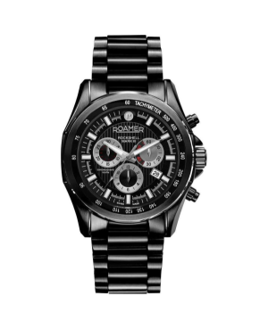 Vyriškas Sportinis Swiss Kvarcinis Watch ROAMER 220837 42 55 20 Juodas Dial 44mm