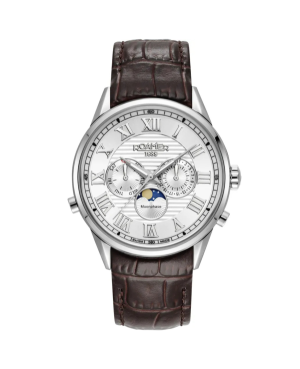 Vyriškas Klasikinis Swiss Kvarcinis Watch ROAMER 513821 41 25 05 Sidabras Dial 43mm