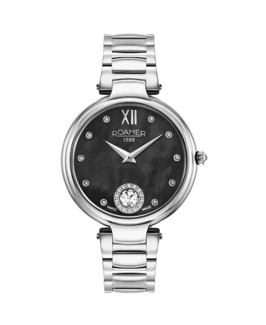 Women Classic Swiss Quartz Watch ROAMER 600843 41 59 50 Black Dial 38mm