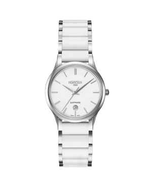 Women Classic Swiss Quartz Watch ROAMER 657844 41 25 60 White Dial 30mm