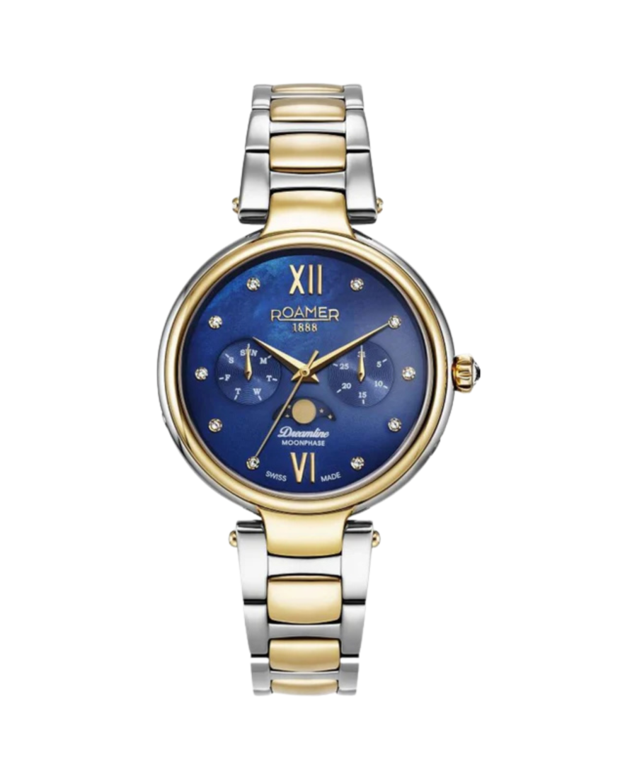 Moteriškas Klasikinis Swiss Kvarcinis Watch ROAMER 858801 48 49 50 Mėlyna Dial 34mm