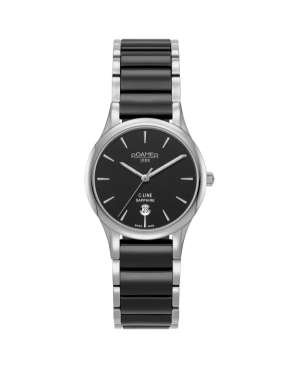 Women Klassisch Swiss Quartz Watch ROAMER 658844 41 55 61 Schwarz Dial 30mm