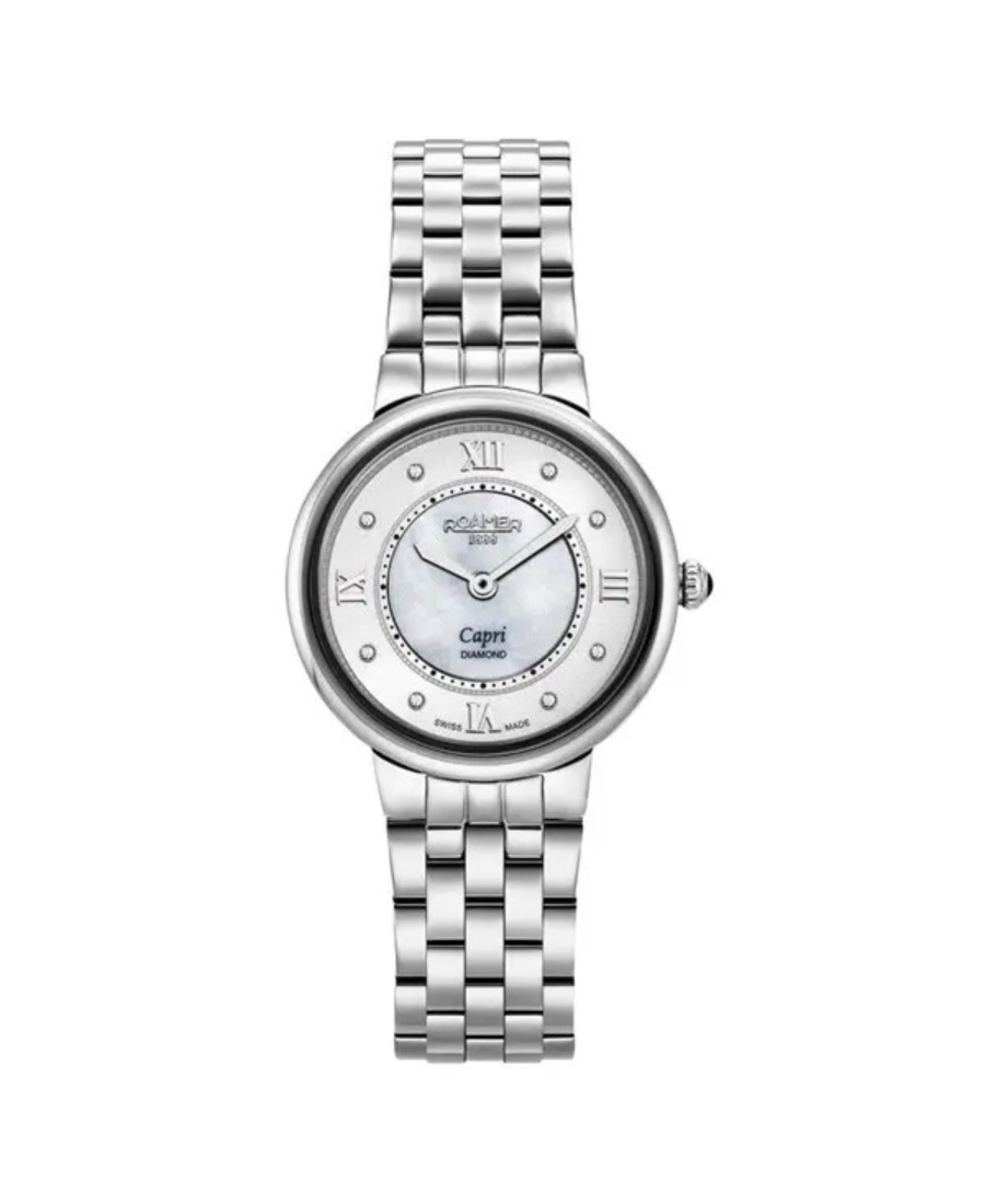 Women Klassisch Swiss Quartz Watch ROAMER 859845 41 29 50 Mother of Pearl Dial 30mm