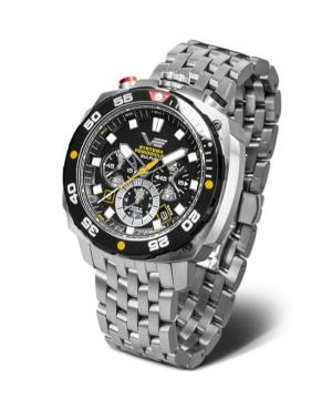 Vyriškas Sportinis Diver Luxury Kvarcinis Rodyklinis Watch Chronograph VOSTOK EUROPE VK67-650E725BRLE Juodas Dial 49.5mm