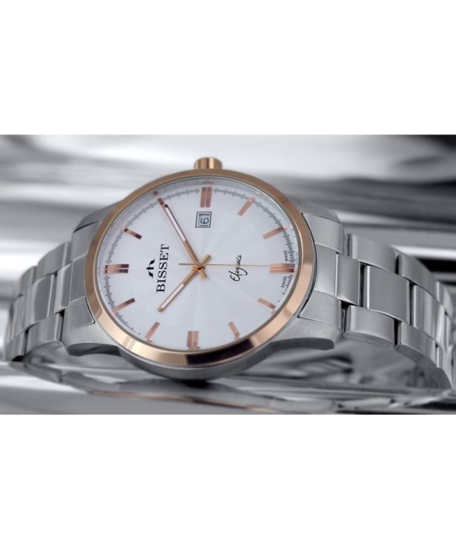 Vyriškas Klasikinis Swiss Kvarcinis Rodyklinis Watch BISSET BSDE34TISX05BX Sidabras Dial 42mm
