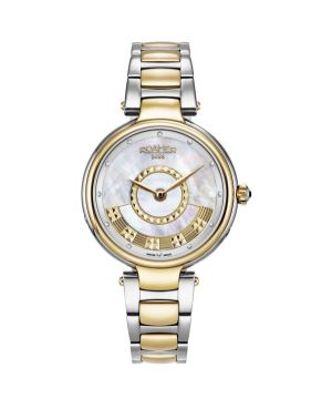 Women Klassisch Swiss Quartz Watch ROAMER 602857 47 10 50 Mother of Pearl Dial 36mm