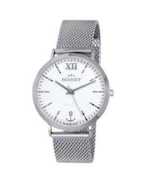 Men Klassisch Swiss Quartz Analog Watch BISSET BSFE65SISX05BX Weiß Dial