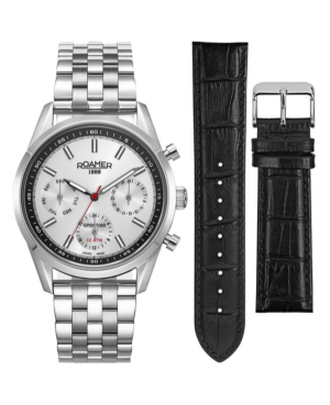 Men Sports Swiss Quartz Watch ROAMER 856982 41 15 70 Silver Dial 43mm