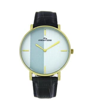 Men Klasické Japan Quartz Analog Watch JORDAN KERR RA1332/IPG/BLACK Silver color Dial 40mm