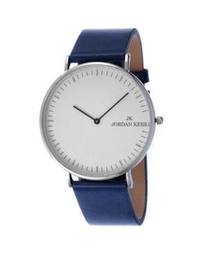 Men Classic Quartz Watch JORDAN KERR PW676/IPS/BLUE White Dial 41mm