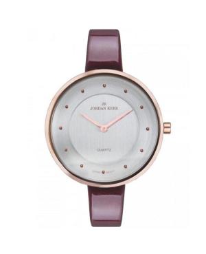 Women Fashion Japan Quartz Analog Watch JORDAN KERR I112/IPRG/RED Mother of Pearl Dial 38mm