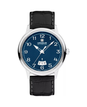 Men Klassisch Quartz Watch HANOWA HAWGB0001102 Blau Dial 44mm